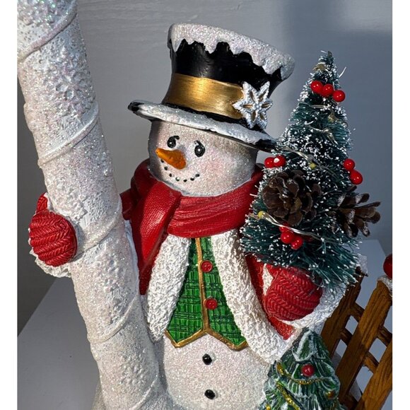 Thomas Kinkade Illuminated Snowman Holiday Cheer Numbered 9.25" Candle Cardinal - Picture 3 of 13